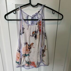 Free people floral Sleeveless Top - White and Purple